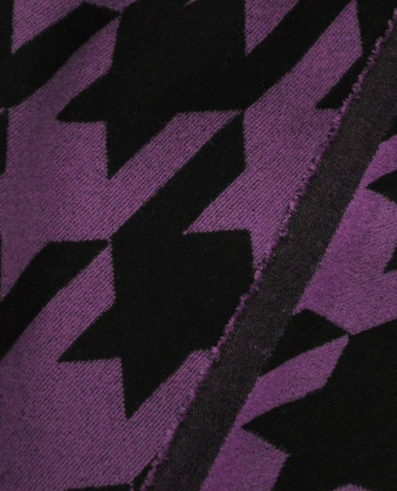 Ткань Шерсть Пальтовая 1363 цвет фиолетовый гусиная лапка картинка 2