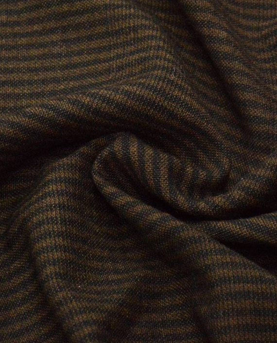 Ткань Шерсть Костюмно-пальтовая 1410 цвет коричневый в полоску картинка