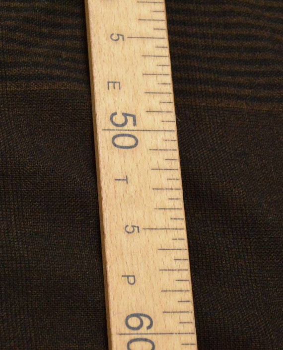 Ткань Шерсть Костюмно-пальтовая 1410 цвет коричневый в полоску картинка 1