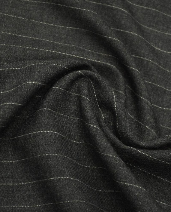 Ткань Шерсть Костюмная 1460 цвет серый в полоску картинка