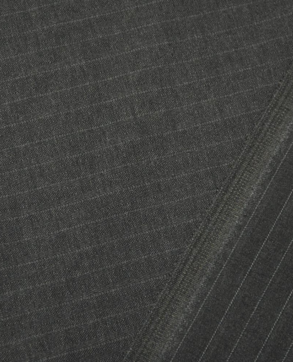 Ткань Шерсть Костюмная 1463 цвет серый в полоску картинка 1