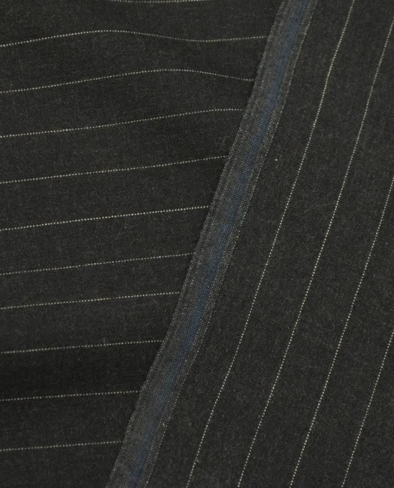 Ткань Шерсть Костюмная 1464 цвет серый в полоску картинка 2