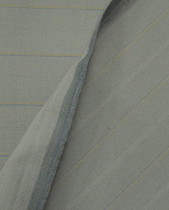 Ткань Шерсть Костюмная 1477 цвет серый в полоску картинка 1