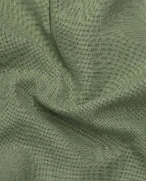 Ткань Шерсть Костюмная 1481 цвет зеленый картинка 1