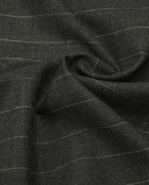Ткань Шерсть Костюмная 1505 цвет серый в полоску картинка