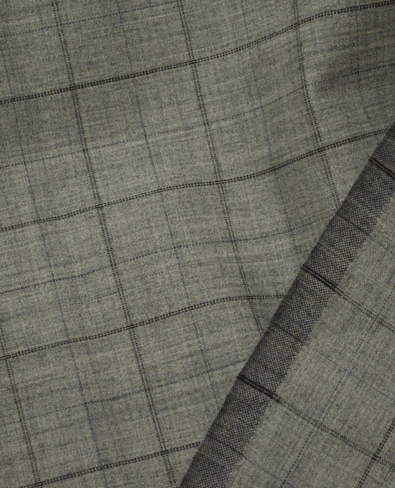Ткань Шерсть Костюмная 1517 цвет серый в клетку картинка 1