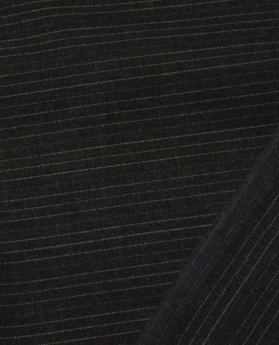 Ткань Шерсть Костюмная 1521 цвет серый в полоску картинка 1