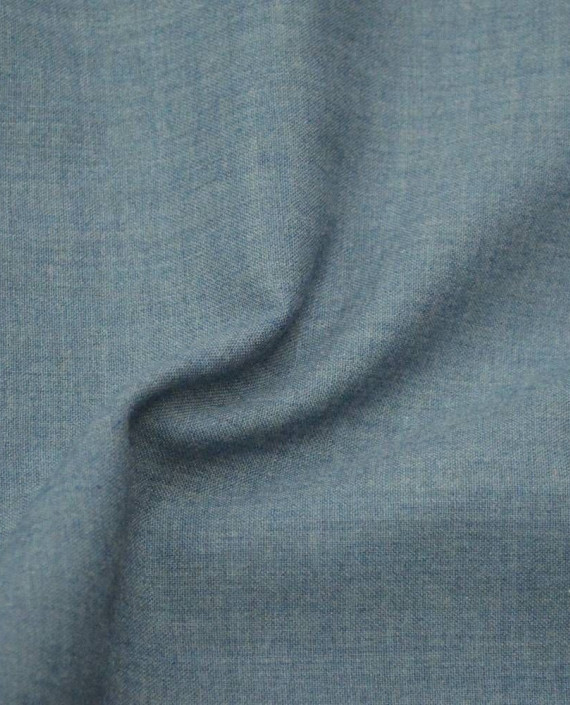 Ткань Шерсть Костюмная 1528 цвет голубой картинка 1