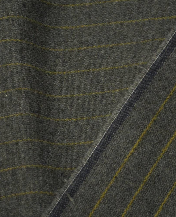 Ткань Шерсть Костюмная 1546 цвет серый в полоску картинка 2