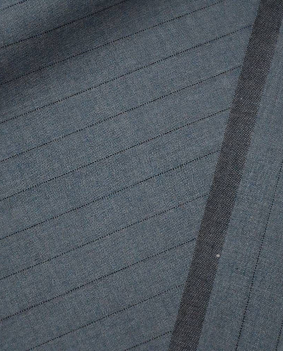 Ткань Шерсть Костюмная 1563 цвет серый в полоску картинка 2