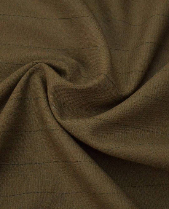 Ткань Шерсть Костюмная 1571 цвет коричневый в полоску картинка