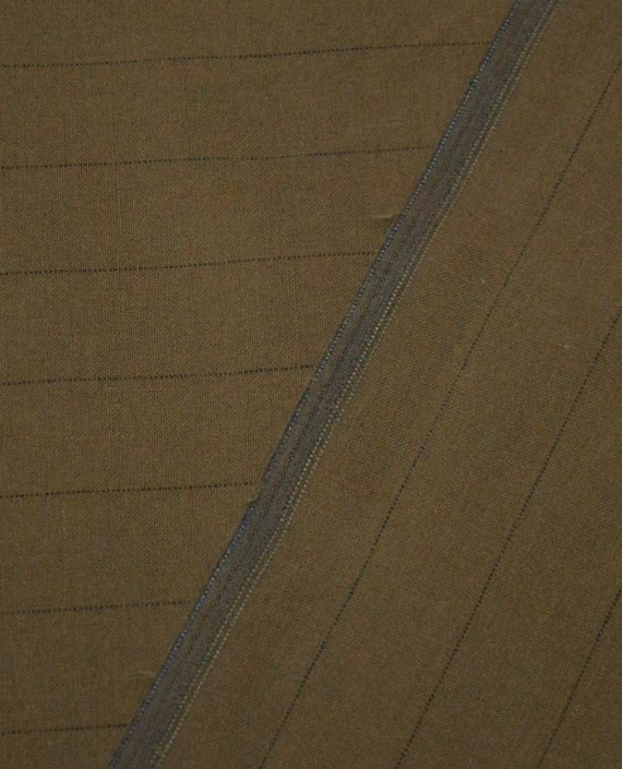 Ткань Шерсть Костюмная 1571 цвет коричневый в полоску картинка 2