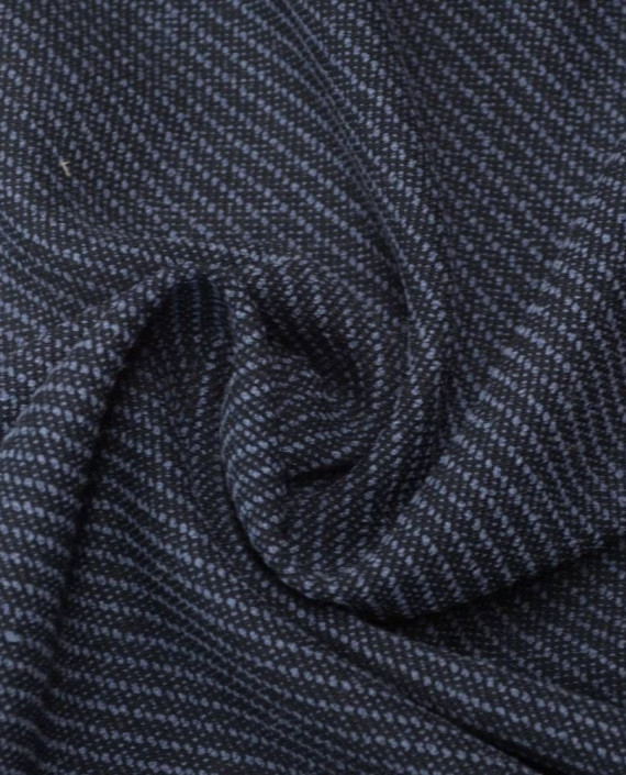 Ткань Шерсть Костюмно-пальтовая 1603 цвет синий в полоску картинка