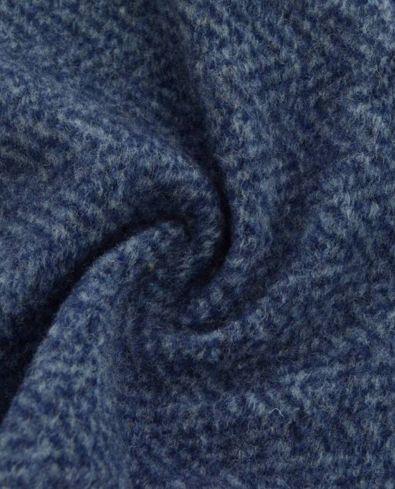 Ткань Шерсть Пальтовая 1628 цвет синий геометрический картинка