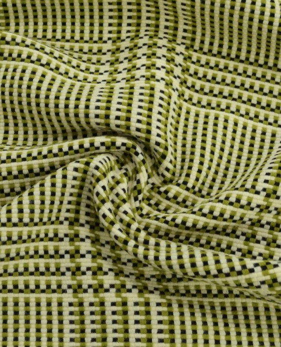 Ткань Шерсть Пальтовая 1629 цвет желтый геометрический картинка