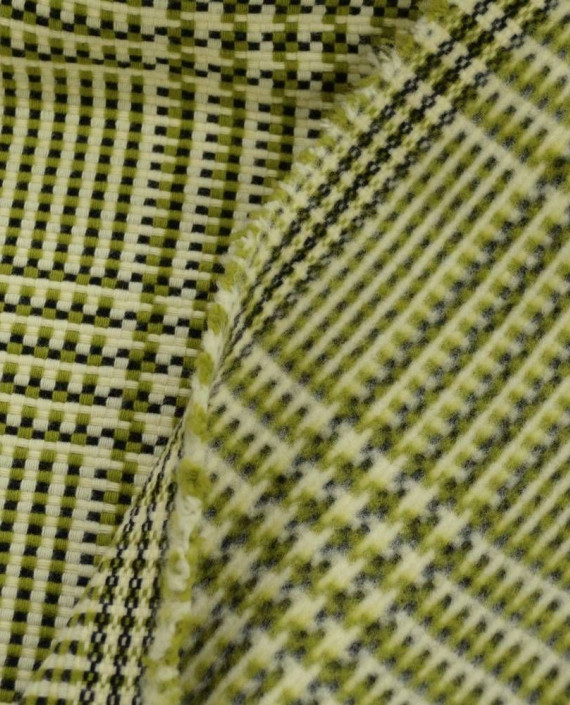 Ткань Шерсть Пальтовая 1629 цвет желтый геометрический картинка 1