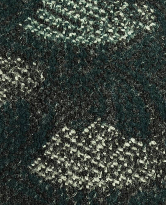 Ткань Шерсть Пальтовая 1635 цвет зеленый геометрический картинка
