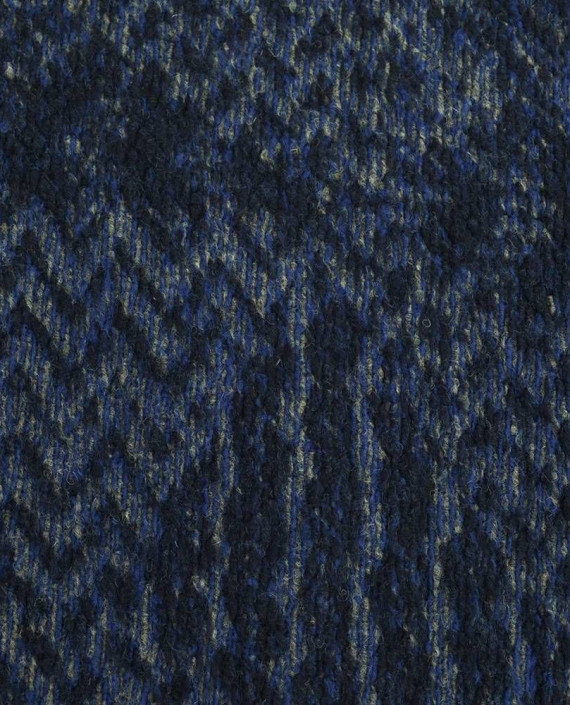 Ткань Шерсть Пальтовая 1639 цвет синий геометрический картинка