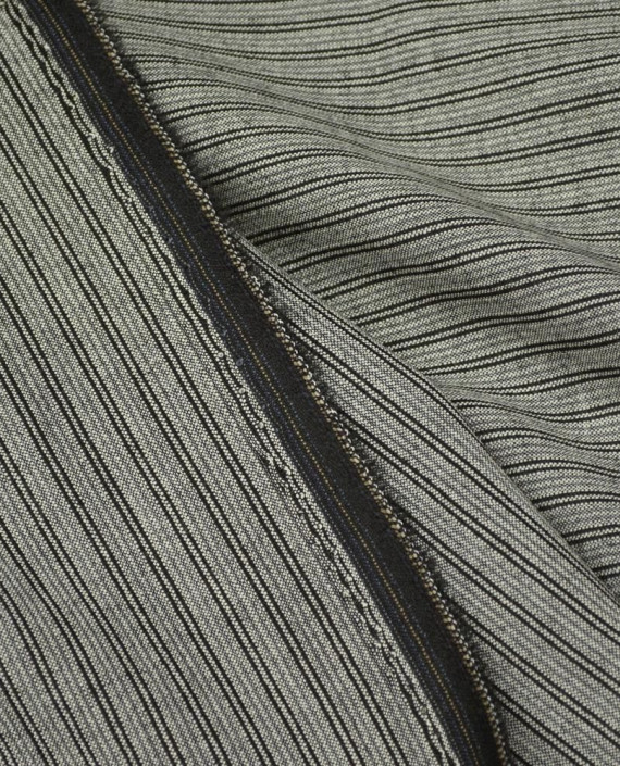 Ткань Шерсть Костюмная 1664 цвет серый в полоску картинка 1