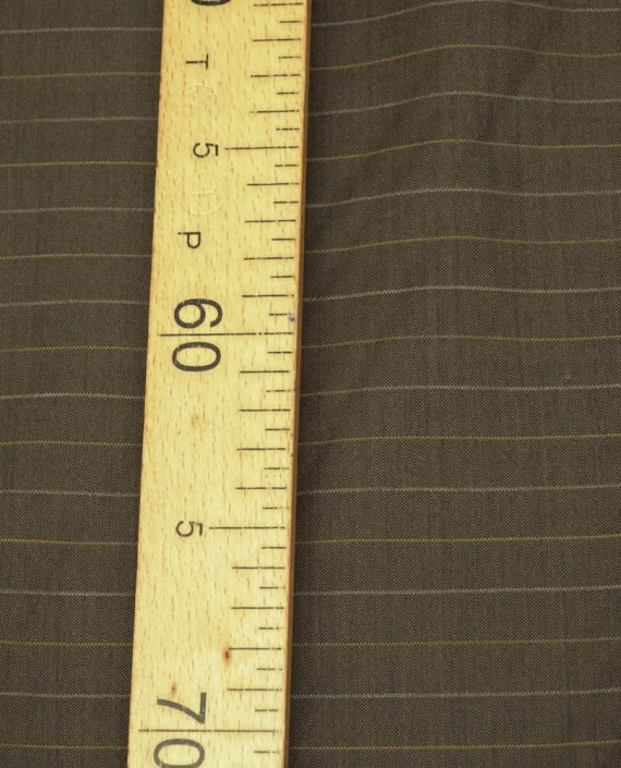 Ткань Шерсть Костюмная 1676 цвет коричневый в полоску картинка 2