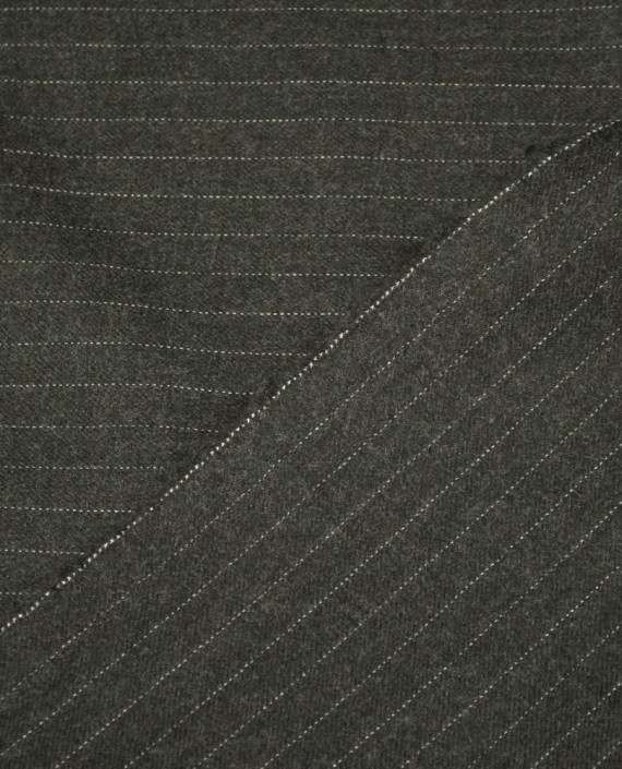 Ткань Шерсть Костюмная 1683 цвет серый в полоску картинка 1