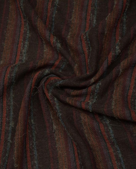 Ткань Шерсть Костюмная 1685 цвет коричневый в полоску картинка