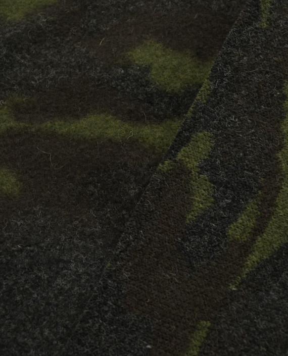 Ткань Шерсть Пальтовая 1690 цвет хаки абстрактный картинка 1