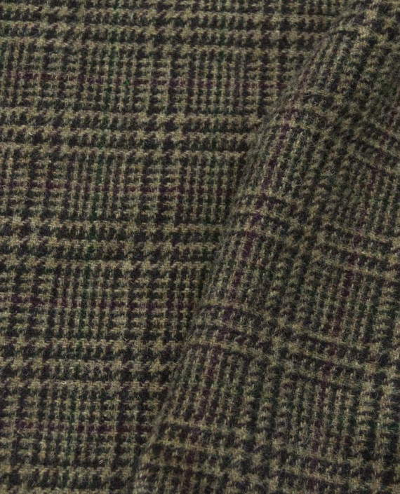 Ткань Шерсть Пальтовая 1694 цвет коричневый в клетку картинка 1