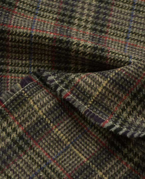 Ткань Шерсть Костюмно-пальтовая 1696 цвет коричневый в клетку картинка 1