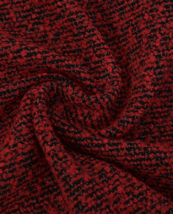 Ткань Шерсть Пальтовая 1779 цвет бордовый в клетку картинка