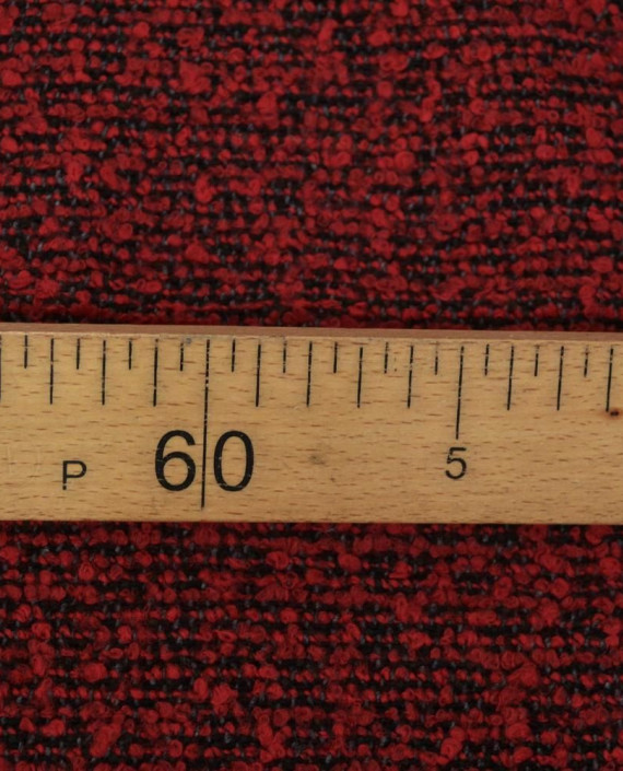 Ткань Шерсть Пальтовая 1779 цвет бордовый в клетку картинка 1