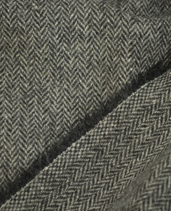 Ткань Шерсть Костюмно-пальтовая 1784 цвет серый геометрический картинка 2