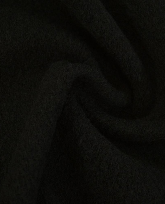 Последний отрез-2м Ткань Шерсть Пальтовая  11788 цвет черный картинка