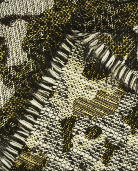 Ткань Шерсть Пальтовая 1789 цвет хаки анималистический картинка 2