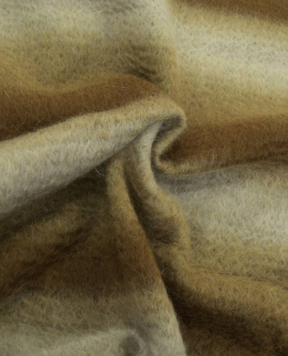 Ткань Шерсть Пальтовая 1820 цвет бежевый в полоску картинка