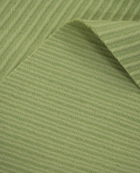 Ткань Шерсть Пальтовая 1822 цвет зеленый в полоску картинка 2
