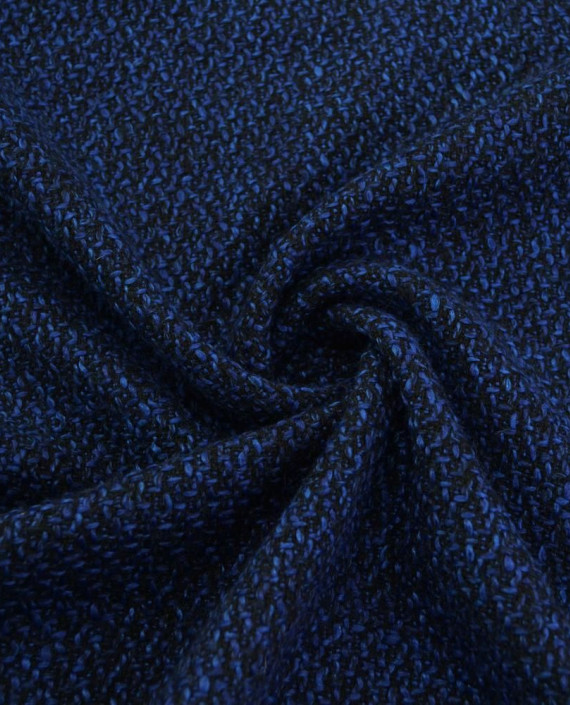 Последний отрез-2м Ткань Шерсть Пальтовая 11858 цвет синий картинка