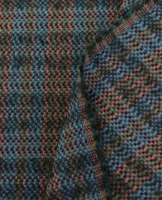 Ткань Шерсть Костюмно-пальтовая Chanel 1874 цвет разноцветный в клетку картинка 2