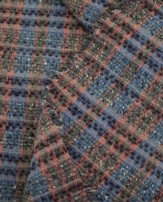 Ткань Шерсть Костюмно-пальтовая Chanel 1876 цвет разноцветный в клетку картинка 2