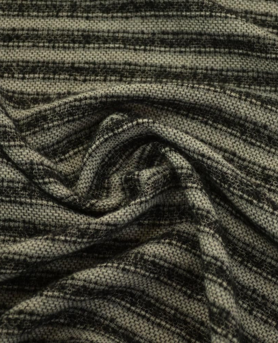 Ткань Шерсть Костюмная 1885 цвет серый в полоску картинка