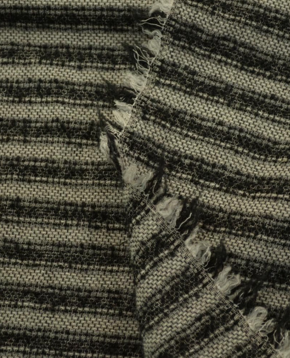 Ткань Шерсть Костюмная 1885 цвет серый в полоску картинка 2