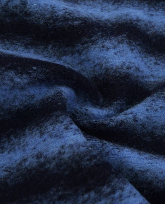 Ткань Шерсть Пальтовая 1895 цвет синий в полоску картинка