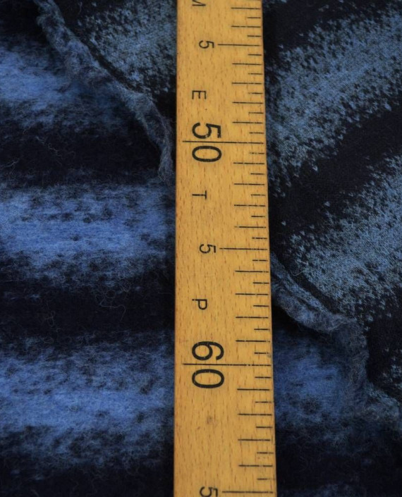 Ткань Шерсть Пальтовая 1895 цвет синий в полоску картинка 2