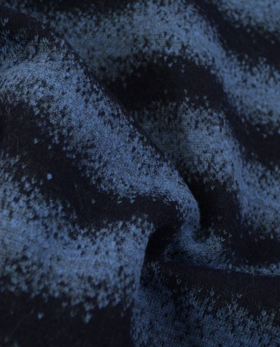 Ткань Шерсть Пальтовая 1895 цвет синий в полоску картинка 1