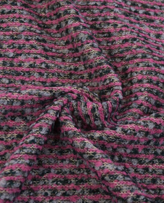 Ткань Шерсть Пальтовая 1897 цвет фиолетовый в полоску картинка