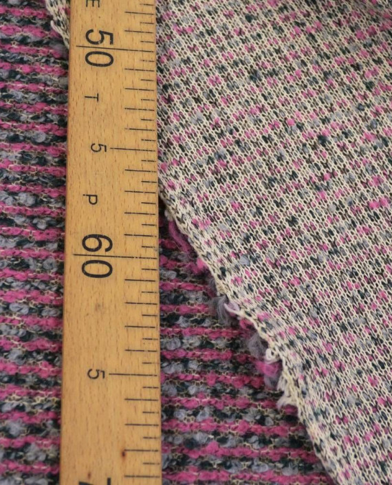 Ткань Шерсть Пальтовая 1897 цвет фиолетовый в полоску картинка 2