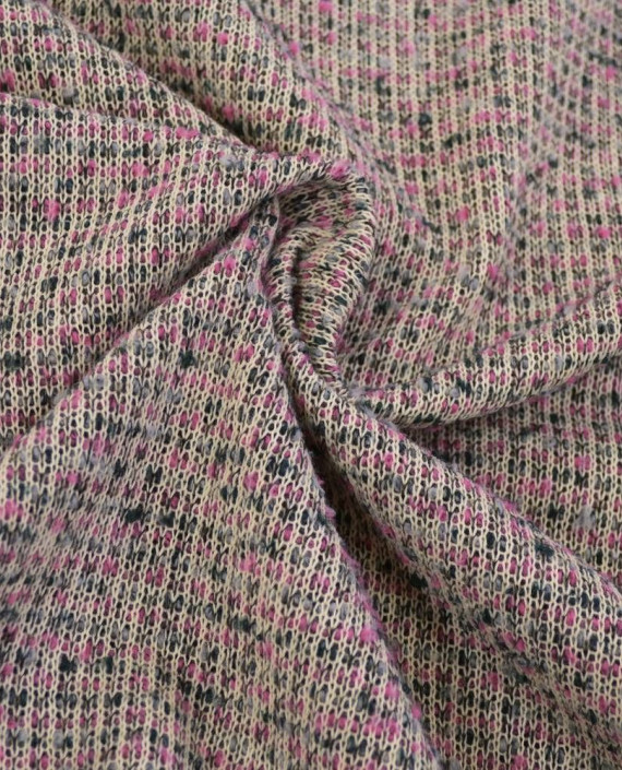 Ткань Шерсть Пальтовая 1897 цвет фиолетовый в полоску картинка 1
