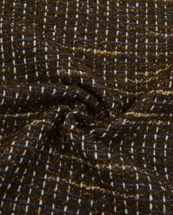 Ткань Шерсть Пальтовая 1899 цвет коричневый в полоску картинка