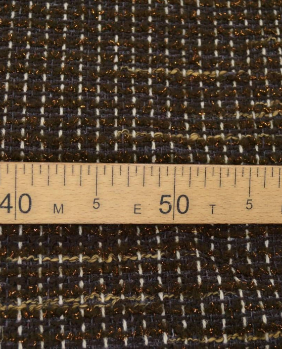 Ткань Шерсть Пальтовая 1899 цвет коричневый в полоску картинка 1