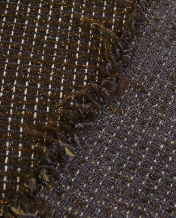 Ткань Шерсть Пальтовая 1899 цвет коричневый в полоску картинка 2